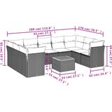  10-dijelni set vrtnih sofa s jastucima crni od poliratana | shoptok.hr
