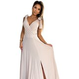 Numoco Long dress with neckline and tie at the shoulders | Shoptok.si
