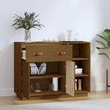  Komoda smeđa boja meda 98,5x40x75 cm od masivne borovine | shoptok.hr