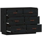  Komoda crna 100 x 40 x 75 cm od masivne borovine | shoptok.hr