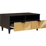 vidaXL Klubska miza Črna in zlata 80 x 54 x 40 cm trden mangov les | Shoptok.si