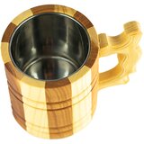  Ručno rađena drvena šalica 0,5L - unutrašnja stijenka od inoxa | shoptok.hr