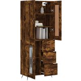  Visoka komoda dimljeni hrast 69 5x34x180 cm konstruiranog drva | shoptok.hr