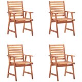 Maison Chic Zunanji Jedilni stoli - Vzorci stoli 4 kosi z blazinami trden akacijev les A2111, (22030935) | Shoptok.si