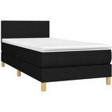  Box spring postelja z vzmetnico črna 90x200 cm blago, (20791420) | Shoptok.si
