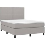  Krevet box spring s madracem svjetlosivi 140x200 cm od tkanine | shoptok.hr
