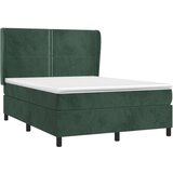  Box spring postelja z vzmetnico temno zelena 140x200 cm žamet, (20901959) | Shoptok.si