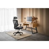 Venda pisalna miza kovina, leseni material črna, barve hrasta | Shoptok.si