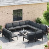 vidaXL Sjedeća garnitura za vrt 11 pcs Antracit Čelik | shoptok.hr