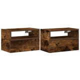 Maison Chic Stenski Dvo delni komplet Nočne omarice - Nočne mize dimljeni hrast 45x26x28,5 cm, (21688257) Cene