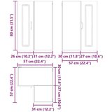 vidaXL zidni kuhinjski ormarić s policom staro drvo 57 x 57 x 80 cm | shoptok.hr