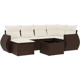 vidaXL 7-dijelni set vrtnih sofa od poliratana s jastucima smeđi | shoptok.hr