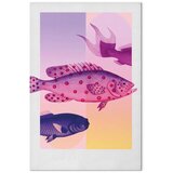 Slika - Fish in Pastels - Stylized Fish Against Gradient Shapes 40x60 Standard | shoptok.hr
