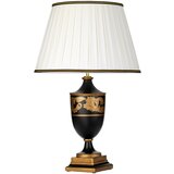 Elstead Lighting Elstead Lightbox Namizna svetilka Narbonne z 1 lučjo, črna lesena urna, z visokim bombažnim senčnikom v slogu Empire, (22100313) | Shoptok.si
