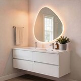 Skye_Decor Set kupatilskog ormarića sa umivaonikom i ogledalom, 2 dela, Beli Cene