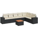  8-dijelni set vrtnih sofa od poliratana s jastucima crni | shoptok.hr