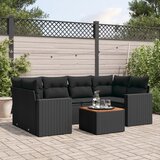 vidaXL 7-dijelni set vrtnih sofa od poliratana s jastucima crni | shoptok.hr