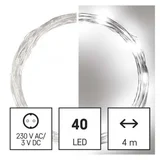 LED božična nano veriga srebrna, 4 m, zunanja in notranja, hladna bela, časovnik D3AC02