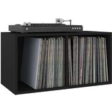 vidaXL Kutija za pohranu vinilnih ploča crna 71 x 34 x 36 cm drvena | shoptok.hr