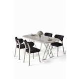 Hanah home Set trpezarijskog stola i stolica (5 delova) Axton White Anthracite | Eponuda.com