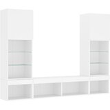  5-dijelni zidni TV elementi s LED bijeli od konstruiranog drva | Eponuda.com
