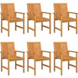  Vrtni set za objed 6 pcs Smeđa Srednja Masivno drvo | shoptok.hr