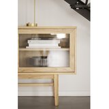 Rowico Vitrina v hrastovem dekorju z drsnimi vrati v naravni barvi 170x75 cm Hazelton – | Shoptok.si