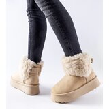 Gemre Beige snow boots adorned with fur Adelfia | Shoptok.si