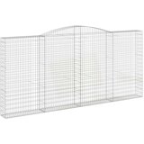  Obokane gabion košare 4 kosi 400x30x180/200 cm pocinkano železo, (20981991) | Shoptok.si