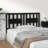  Uzglavlje za krevet crni 125,5 x 4 x 100 cm od masivne borovine | shoptok.hr