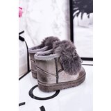 Kesi Children's Snow Boots Insulated With Fur Dark Grey Aurora | Shoptok.si