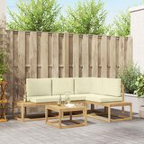  Set vanjskih sofa 4 Komad Bijela i krem Poliester | Shoptok.si