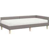  Kutni krevetni okvir s madracem 2 pcs Sivo-smeđa tkanina | shoptok.hr