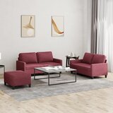 3-dijelni set sofa s jastucima crvena boja vina od tkanine | shoptok.hr