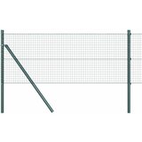 vidaXL varjena kovinska ograja s 13 stebrički Zelena 0,6x100 m jeklo | Shoptok.si
