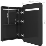  LED kupaonski ormarić s ogledalom sjajni crni 60 x 11 x 80 cm | shoptok.hr