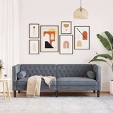 vidaXL Trosjed Chesterfield s jastučićima tamnosivi baršunasti | shoptok.hr