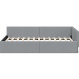 vidaXL Kotna postelja Svetlo siva 90 x 200 cm Tkanina in oblikovan les | Shoptok.si