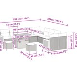 vidaXL 13-dijelni set vrtnih kauča s jastučićima crni poliratan akacija | shoptok.hr