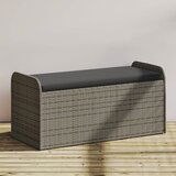  The Living Store Klop z blazino siva 115x51x52 cm poli ratan - Klop S Prostorom Za Shranjevanje, (21483832) | Shoptok.si