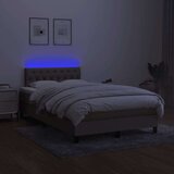  Krevet s oprugama i madracem LED smeđesivi 120x190cm od tkanine | shoptok.hr