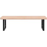  Zidna polica za umivaonik od čelika i masivne hrastovine Smeđa 100 x 60 x 4 cm | shoptok.hr