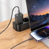 hoco. polnilec N61 GaN PD 20W USB-A, Type C s kablom Type C na Lightning - črn | Shoptok.si