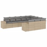  The Living Store Vrtna sedežna garnitura 10-delna z blazinami bež poli ratan - Vrtna Sedežna Garniture, (21460958) | Shoptok.si