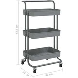 vidaXL Kuhinjska kolica s 3 razine siva 42x25x83,5 cm željezo i ABS | shoptok.hr