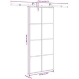 vidaXL Drsna vrata z opremo 90x205 cm ESG steklo in aluminij | Shoptok.si