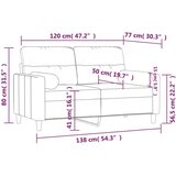  Dvosjed s ukrasnim jastucima smeđesivi 120 cm od tkanine | shoptok.hr