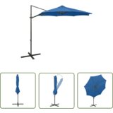  The Living Store Vrtni senčnik z LED lučkami sinje moder 300 cm - Previsni Senčnik, (21743044) Cene