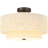 stropna svetilka kovina, tkanina 40D x 40Š x 26V cm krem, (5000242810)