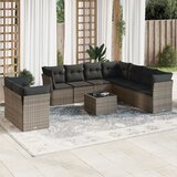 vidaXL 10-dijelni set vrtnih sofa od poliratana s jastucima sivi | shoptok.hr